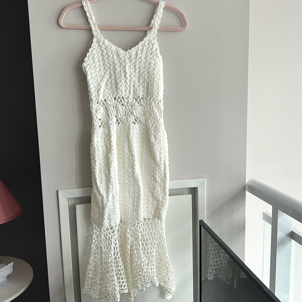 Cream crochet dress